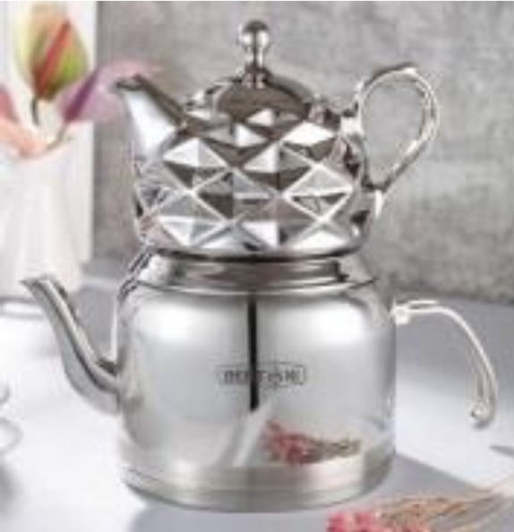 کتری قوری 3لیتر برتونی کروم 